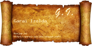 Garai Izolda névjegykártya